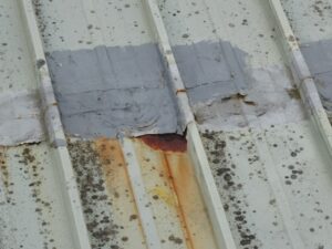 Corrugated Roof with split and repair