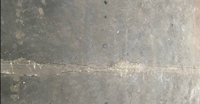 Crack in a stone floor